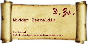 Widder Zseraldin névjegykártya